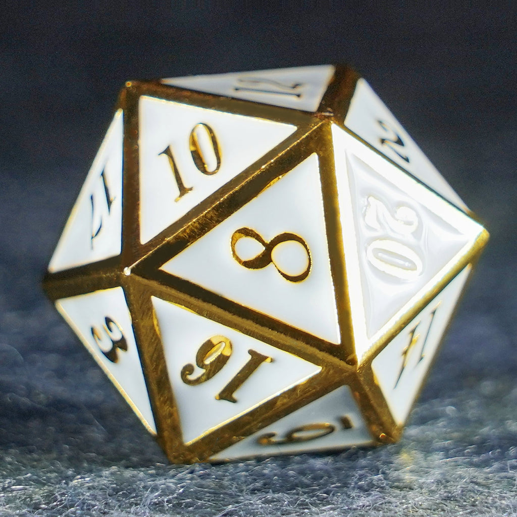 White Queen Solid Metal Dice Set