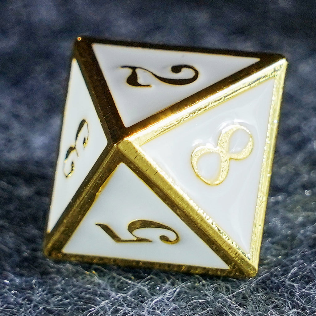 White Queen Solid Metal Dice Set