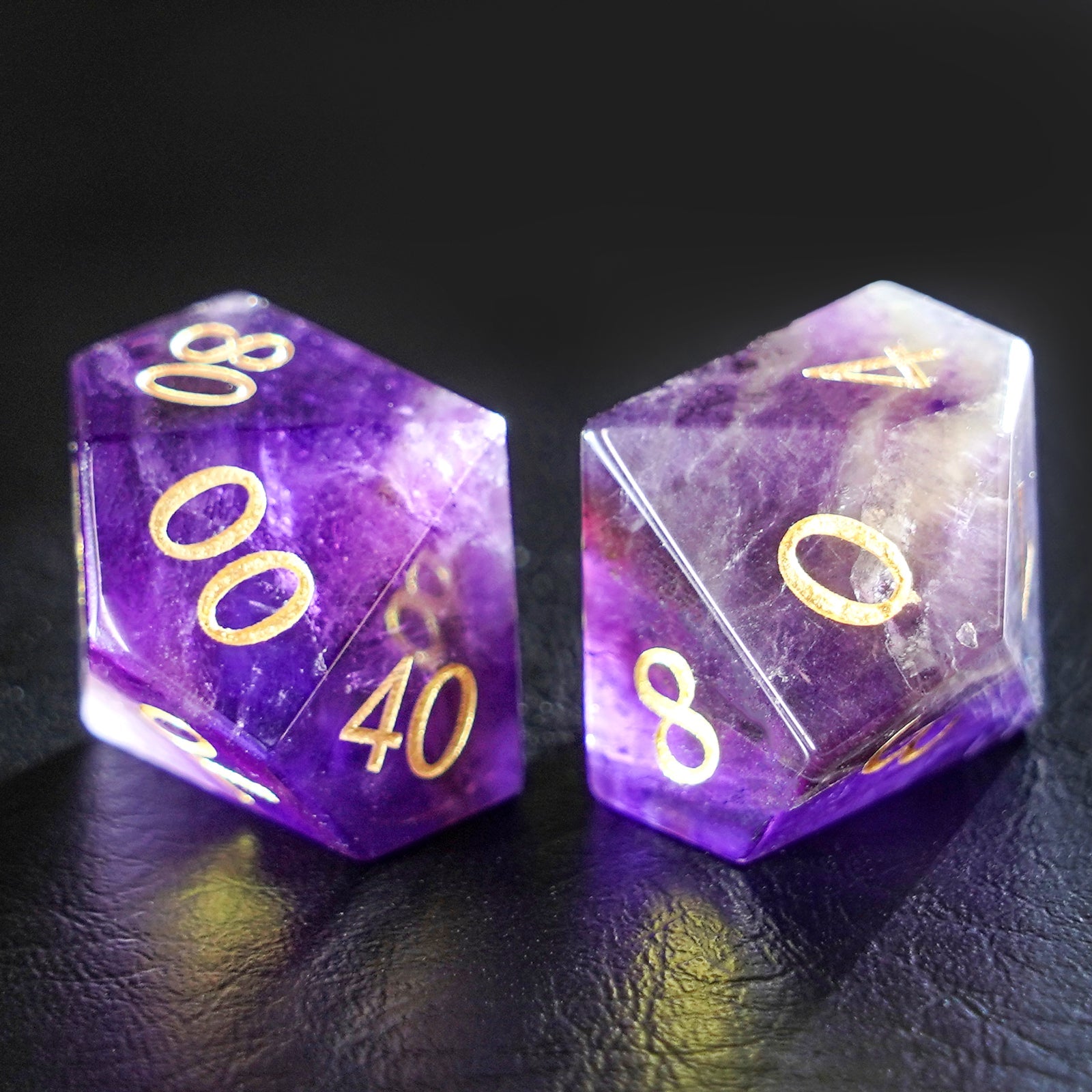 DragonStone Logo D&D Amethyst Dice Set