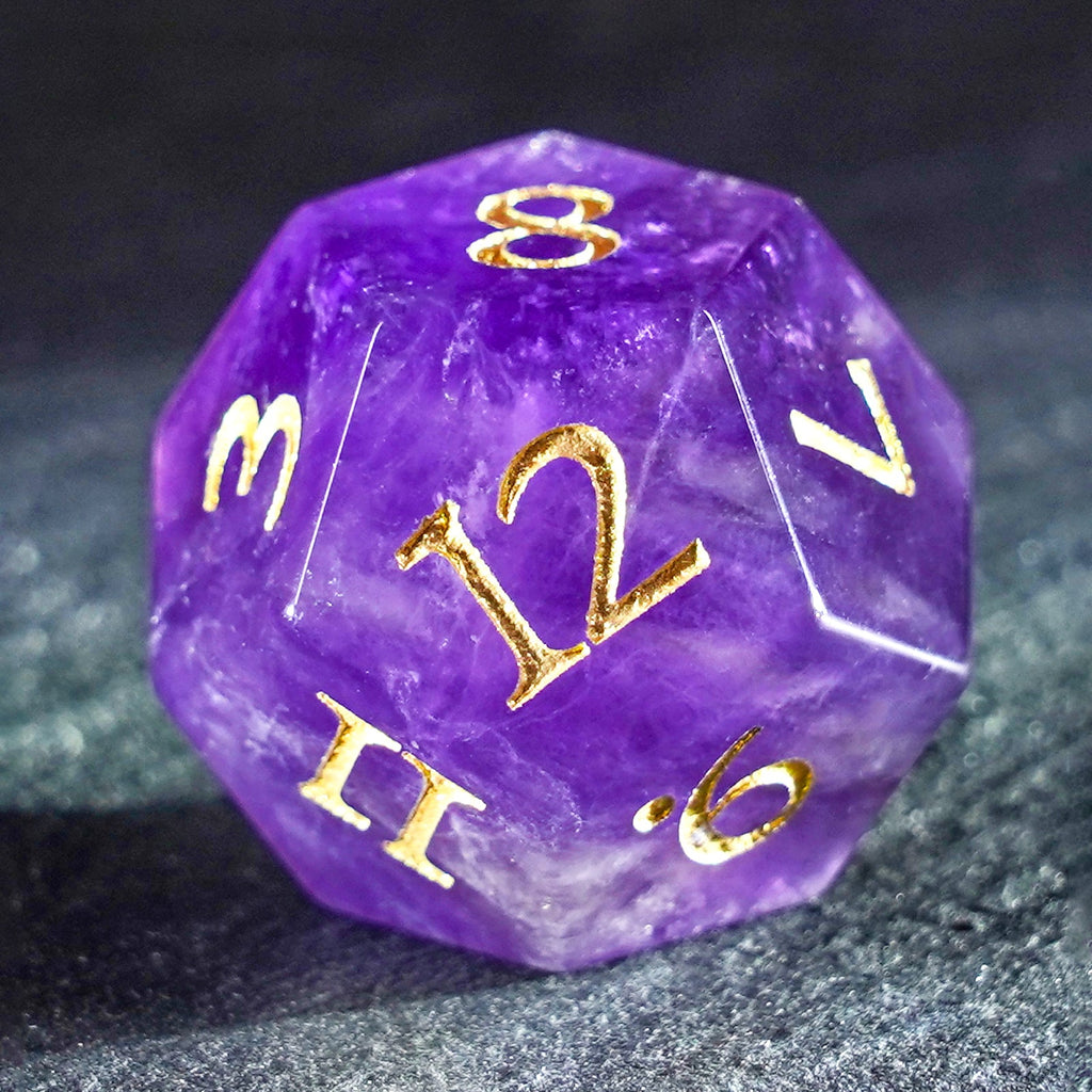 DragonStone Logo D&D Amethyst Dice Set