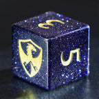 DragonStone Logo D&D Blue Sandstone Dice Set