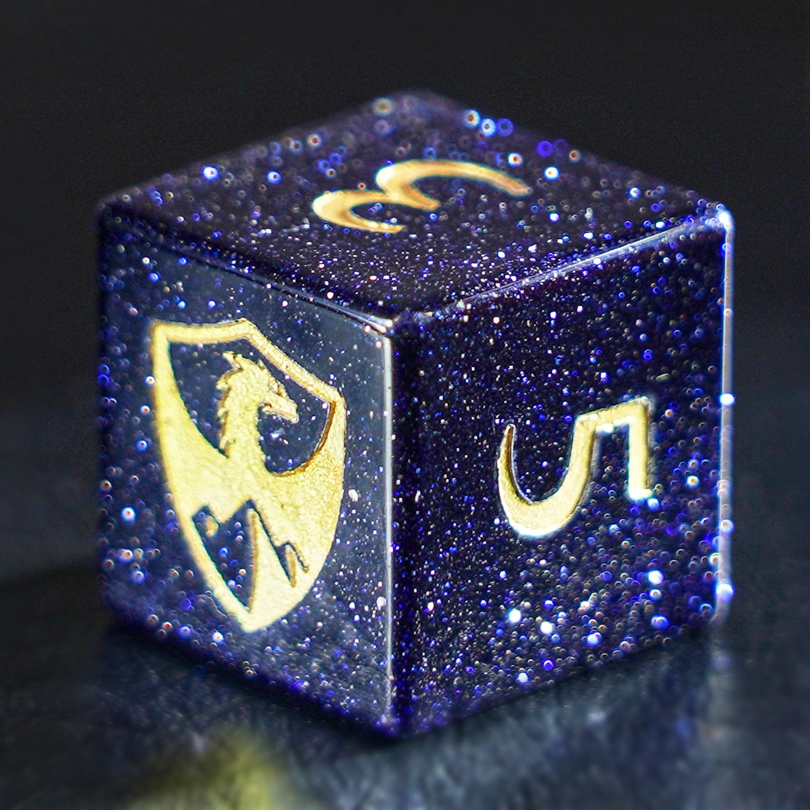 DragonStone Logo D&D Blue Sandstone Dice Set