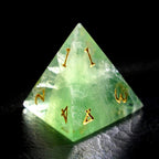 DragonStone Logo D&D Green Fluorite Engraved Gemstone Dice Set