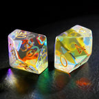 DragonStone Logo D&D K9 Engraved Dichroic Prism Glass Dice Set