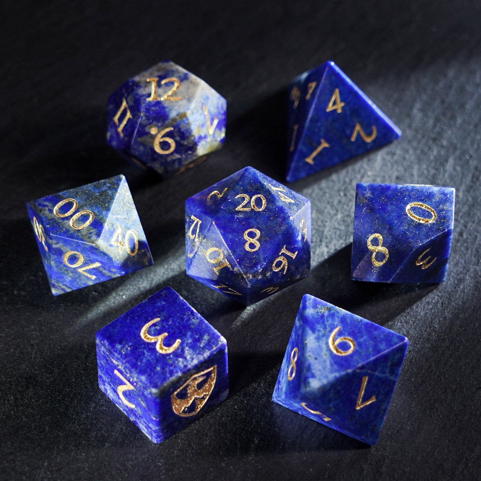 DragonStone Logo D&D Lapis Lazuli Dice Set