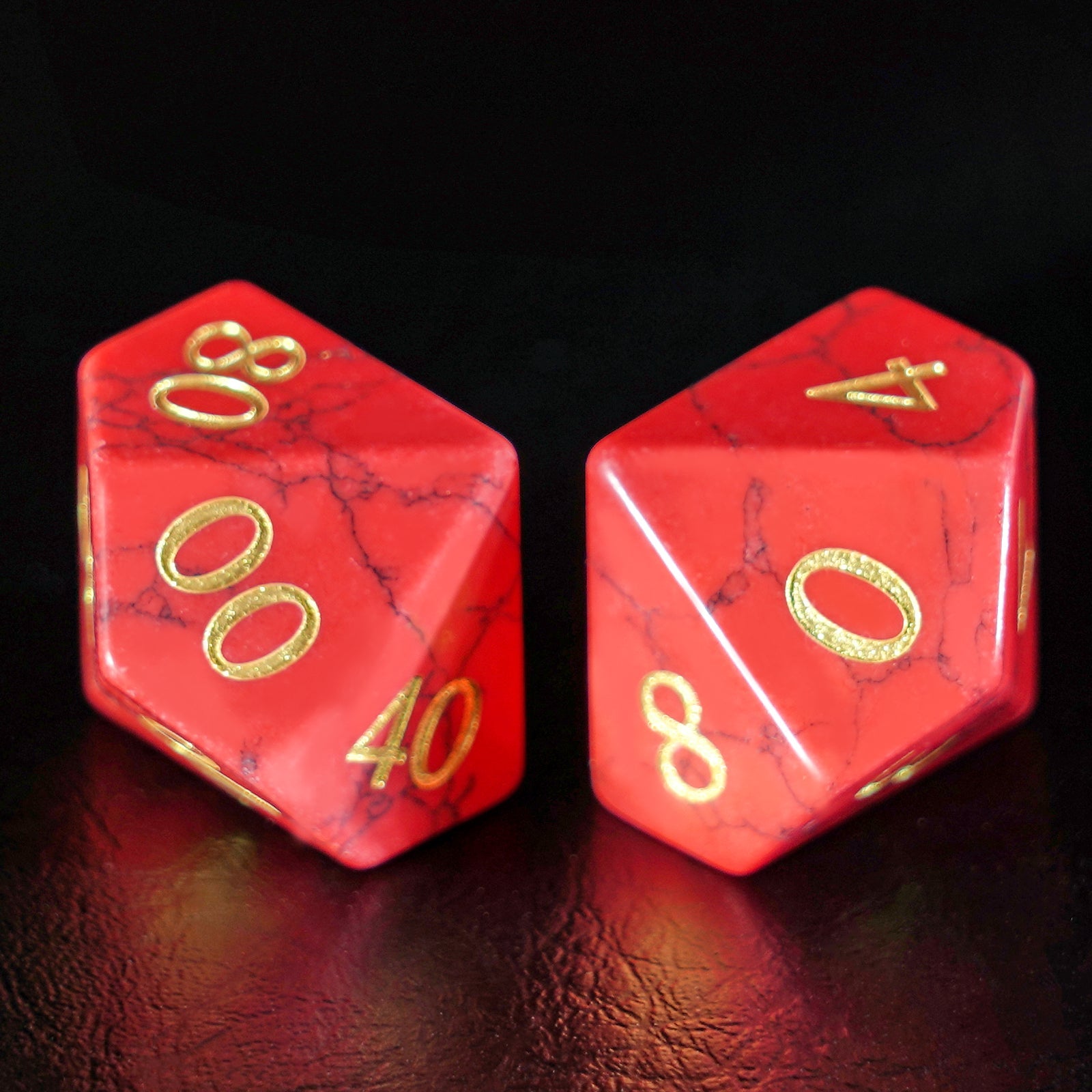 DragonStone Logo D&D Red Turquoise Dice Set