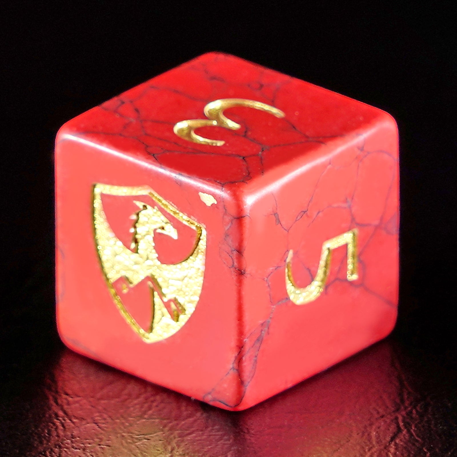 DragonStone Logo D&D Red Turquoise Dice Set