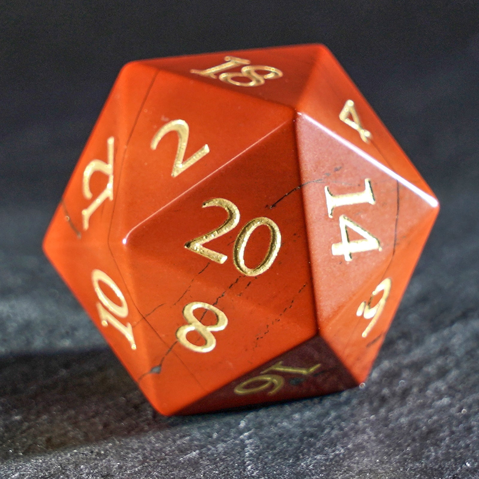 DragonStone Logo D&D South African Red Jasper Dice Set