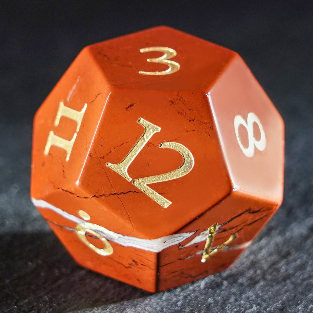 DragonStone Logo D&D South African Red Jasper Dice Set
