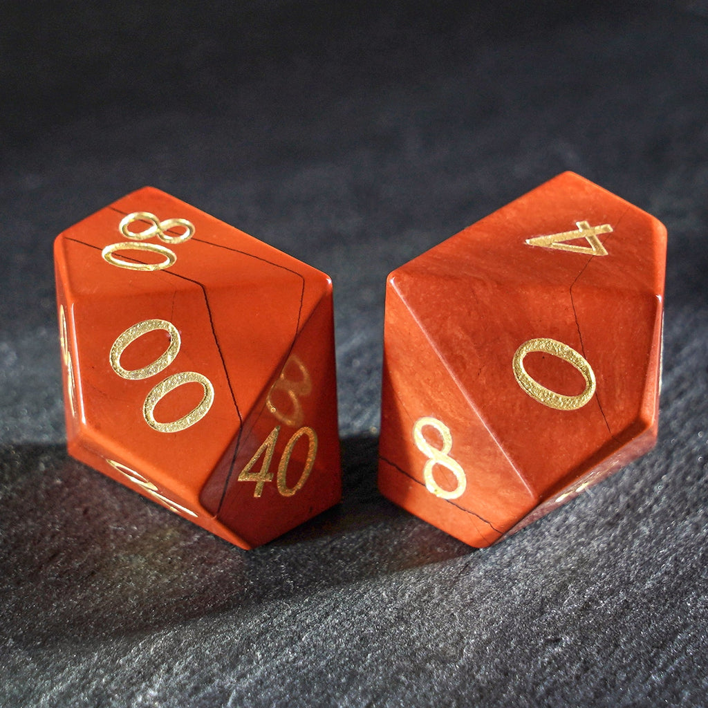 DragonStone Logo D&D South African Red Jasper Dice Set