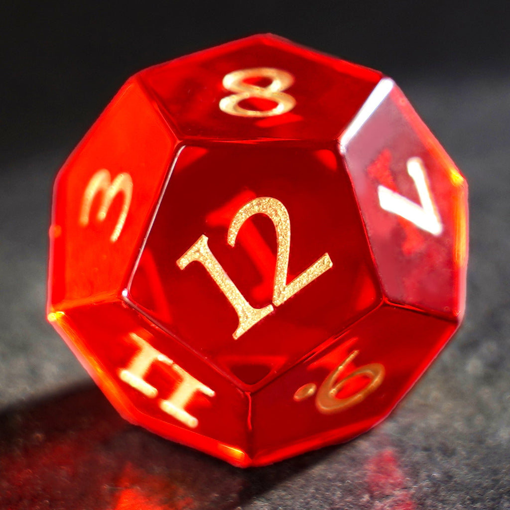 DragonStone Logo D&D Red Zircon Dice Set