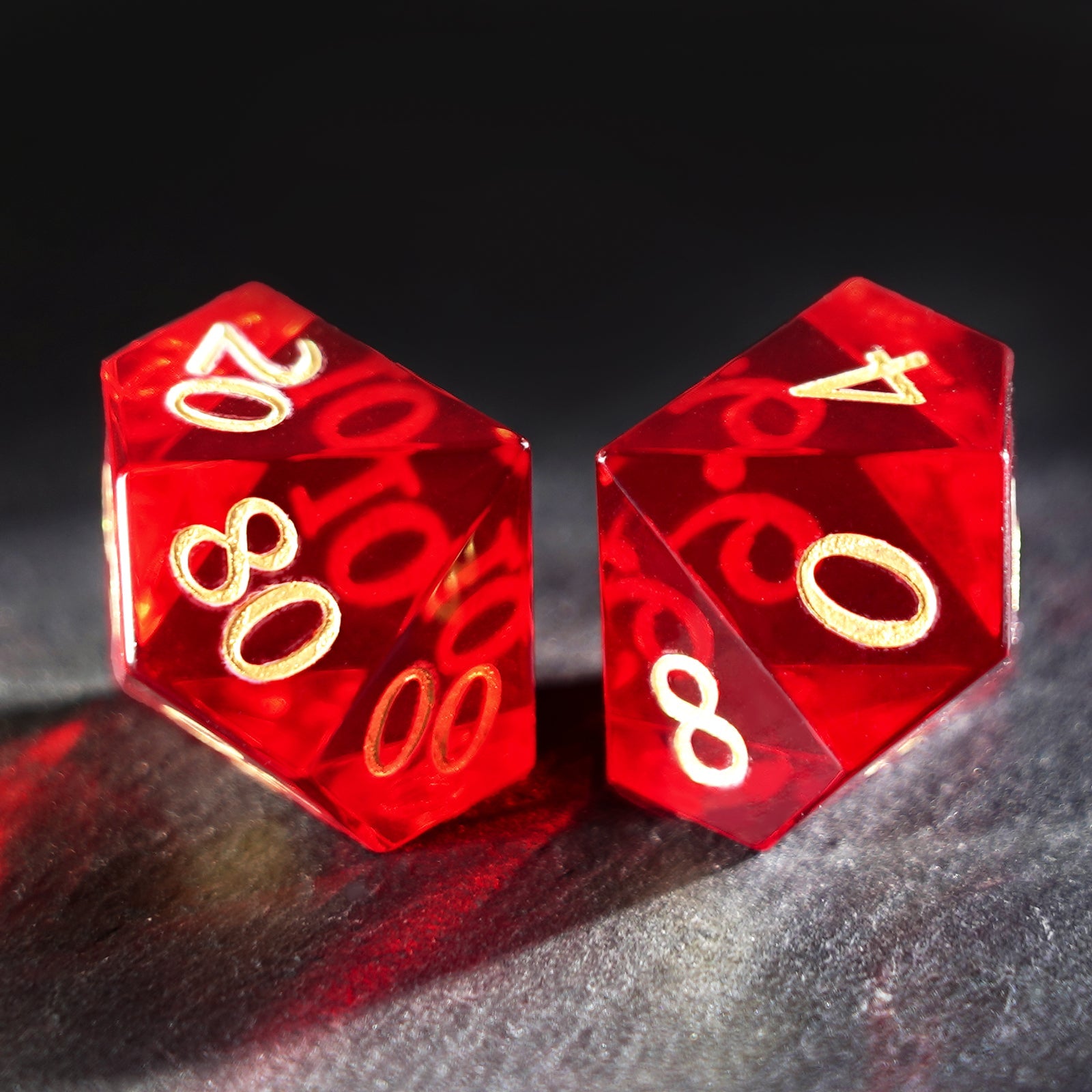 DragonStone Logo D&D Red Zircon Dice Set