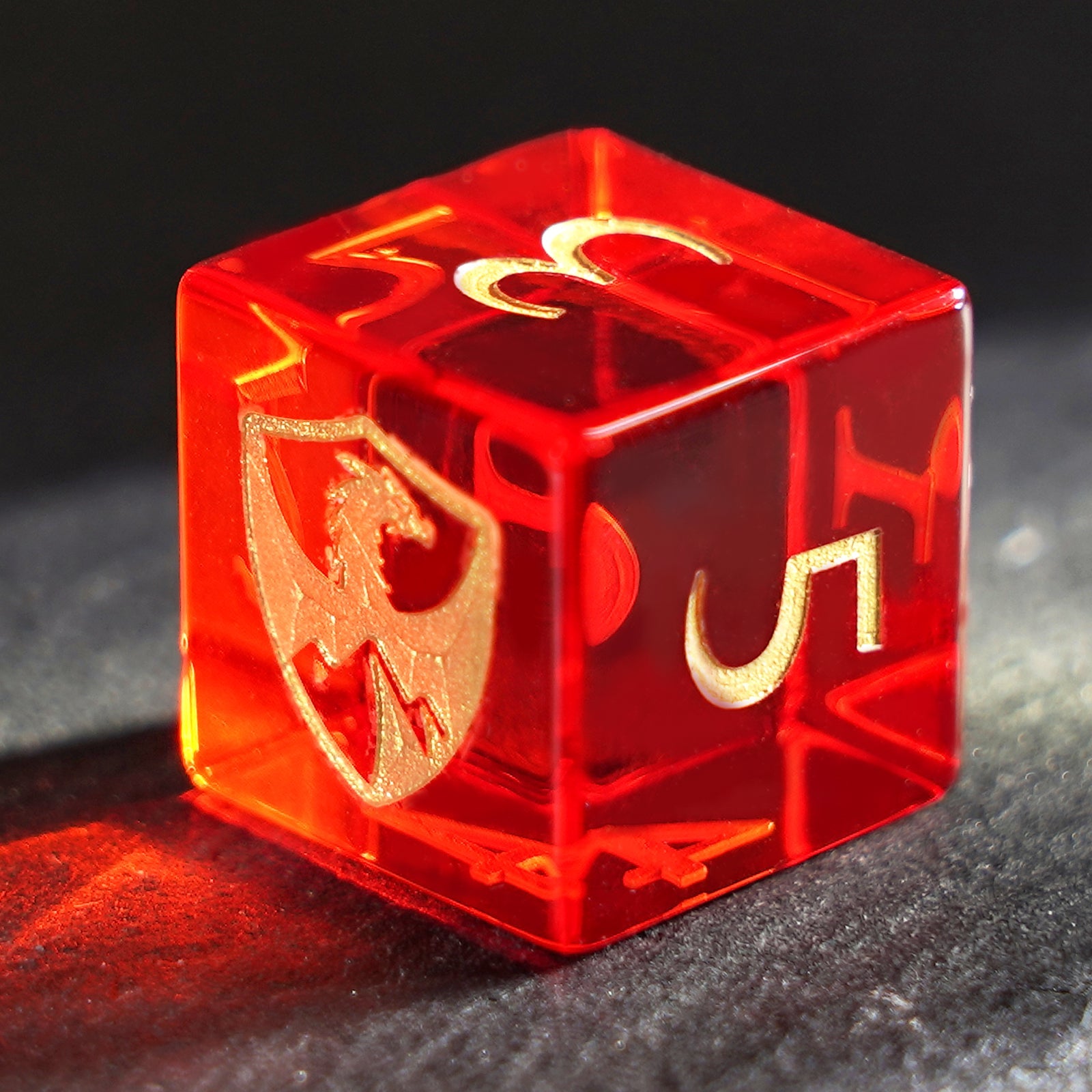 DragonStone Logo D&D Red Zircon Dice Set