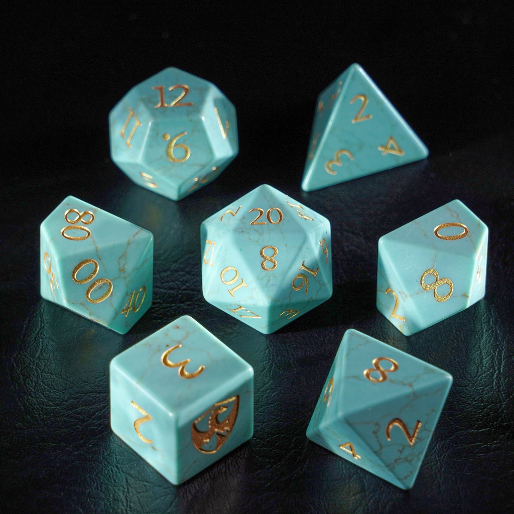 DragonStone Logo D&D Turquoise Dice Set