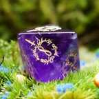 Dreamweaver · Amethyst Engraved Gemstone Dice Set
