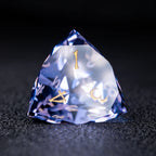 Lavender Moon symbol Multi-faceted Prism Glass Engraved Dice Set
