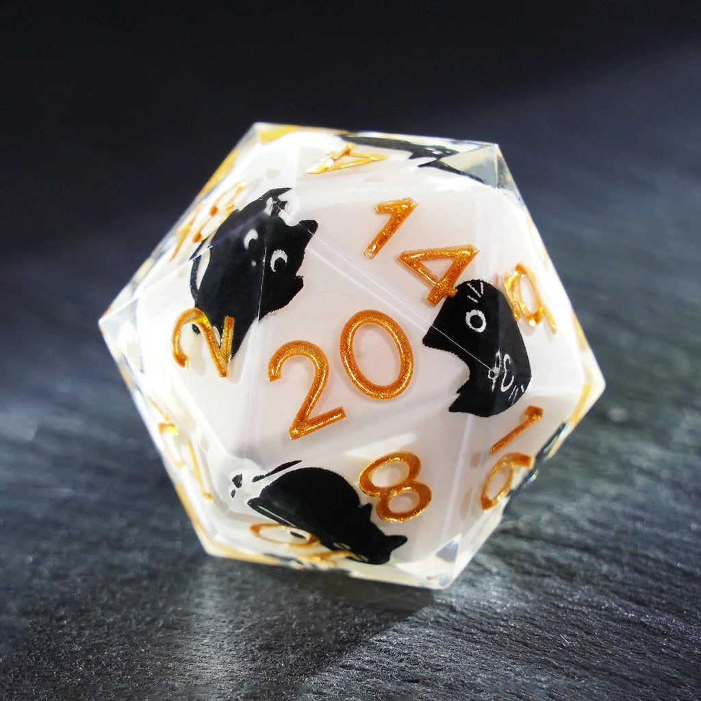 Milk Cat · Black Kitty Everyday Resin Dice Set