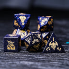 Star Murmur · Blue Sandstone Engraved Gemstone Dice Set