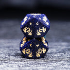Star Murmur · Blue Sandstone Engraved Gemstone Dice Set